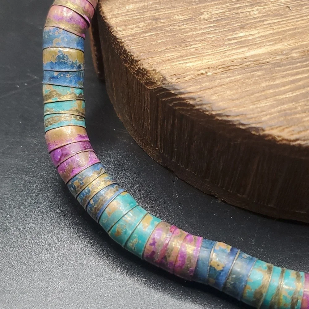 Unique heishi shell african colorful pastel necklace‎ Rare find Overflow